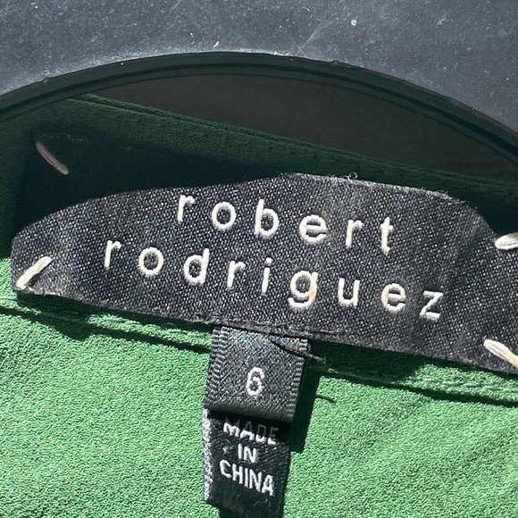 Robert Rodriguez Green Silk Embellished Sleeveless Blouse -Size 6 - Picture 2 of 15